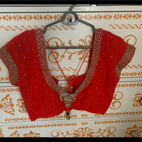 Pure chiffon heavy stones work saree and blouse - Picture 4 of 6